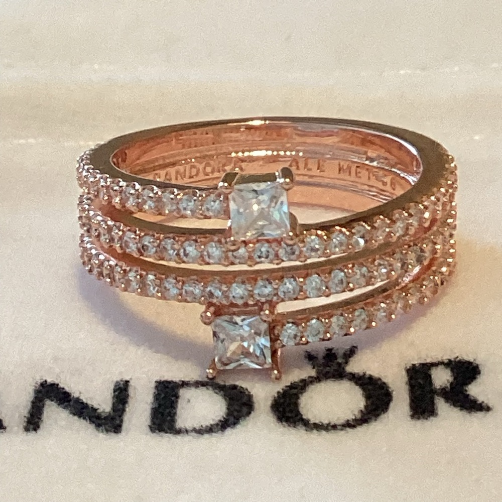 Pandora Rose Gold Sparkling Ring